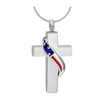 Patriot Cross Cremation Jewelry Urn - Love Charms® Option