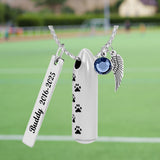 Paw Print Bullet Jewelry Urn - Love Charms® Option