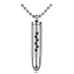 Paw Print Bullet Pendant Urn - Love Charms Option