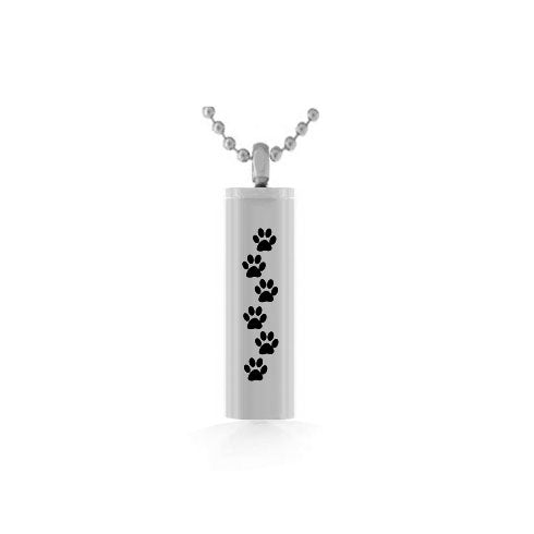 Cylinder Pendant Urn With Paw Print