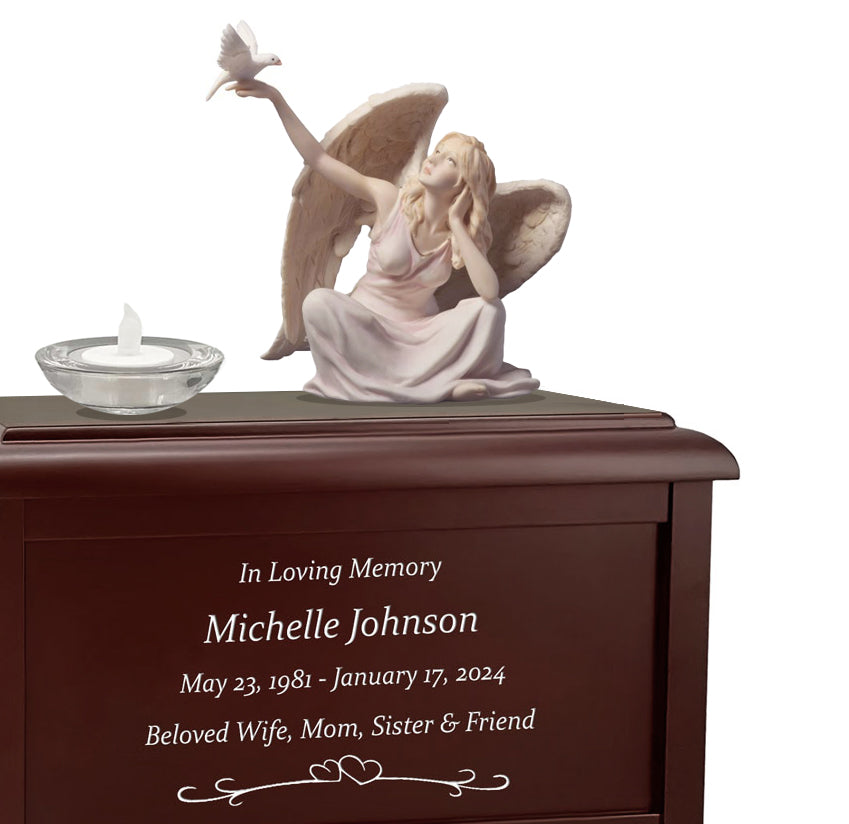 Peaceful Dove & Angel Cremation Urn