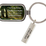 Custom Made Peaceful Forest Keychain Keepsake