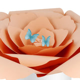 Peach Peaceful Petal® Flower Water Burial Adult Urn - Blue Butterfly Option