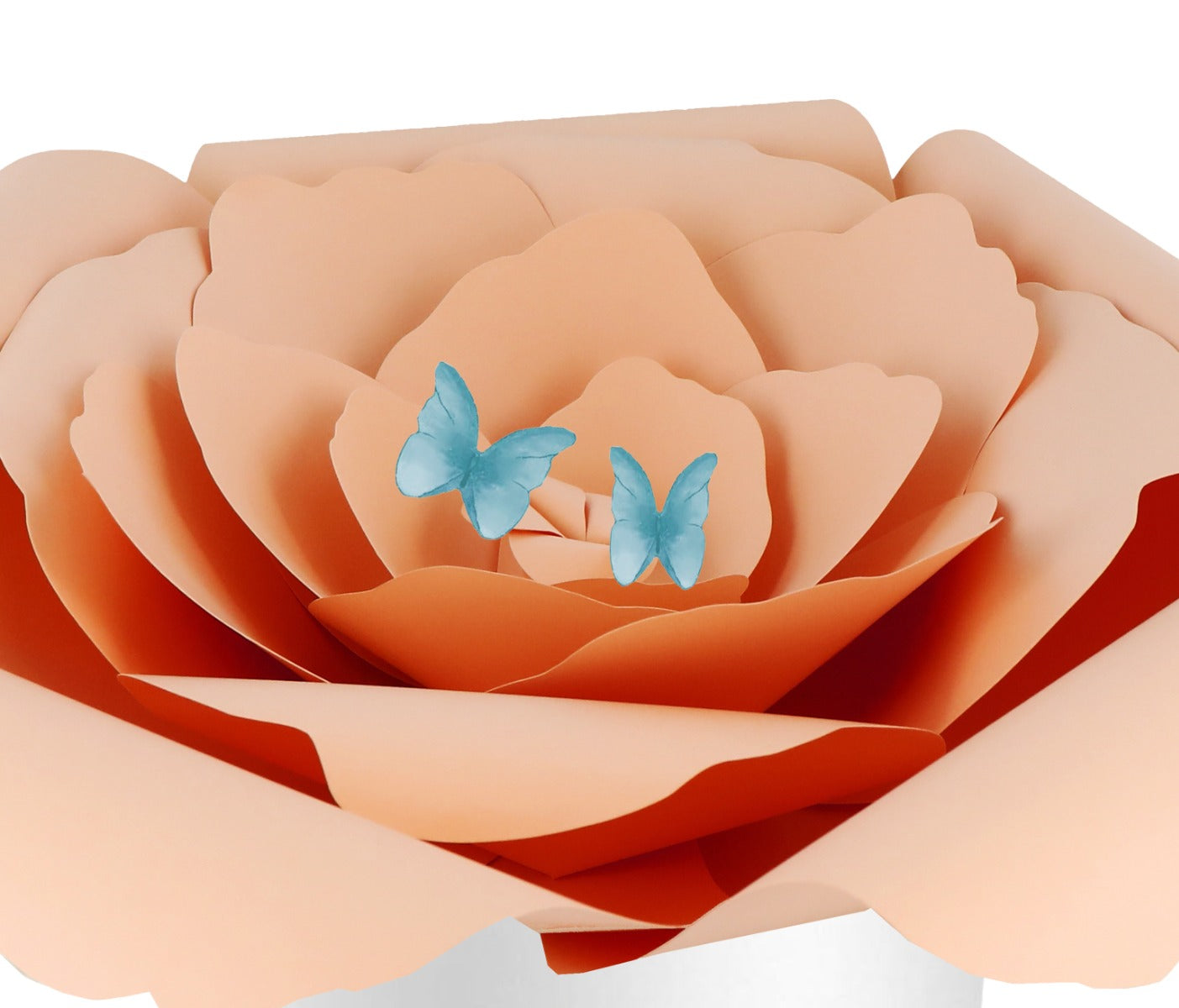 Peach Peaceful Petal® Flower Water Burial Adult Urn - Blue Butterfly Option