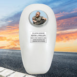 Pearl Motorcycle Gas Tank Large Adult Cremation Urn - Free Plate & Photo Option