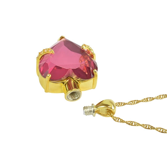 Perfect Pink Crystal Gold Pendant Urn