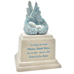 Too Perfect For Earth Blue Cultured Marble Baby Urn - Handmade USA Urn