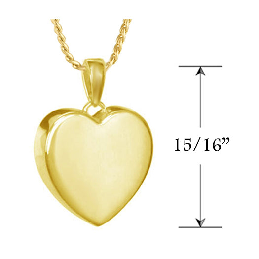 Perfect 10KT or 14KT Gold Heart Cremation Jewelry Urn - SHIPS NOW