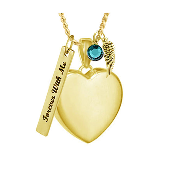 Perfect Golden Heart Pendant Urn - Love Charms™ Option 