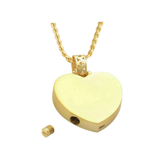 Perfect Swing Heart 10KT or 14KT Gold Cremation Jewelry Urn - ORDER NOW