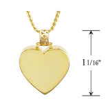Perfect Swing Heart 10KT or 14KT Gold Cremation Jewelry Urn - ORDER NOW