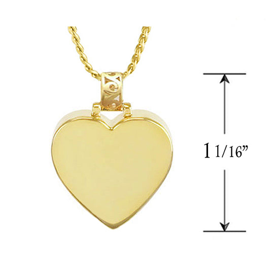 Perfect Swing Heart 10KT or 14KT Gold Cremation Jewelry Urn - ORDER NOW