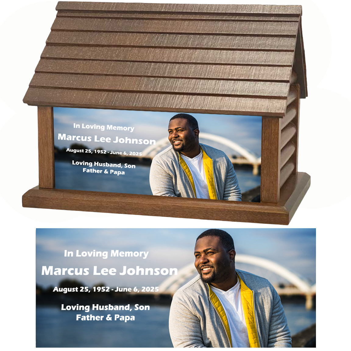 Perfect Memories Photo Log Cabin Adult Cremation Urn - Keep The Memory® Urn 