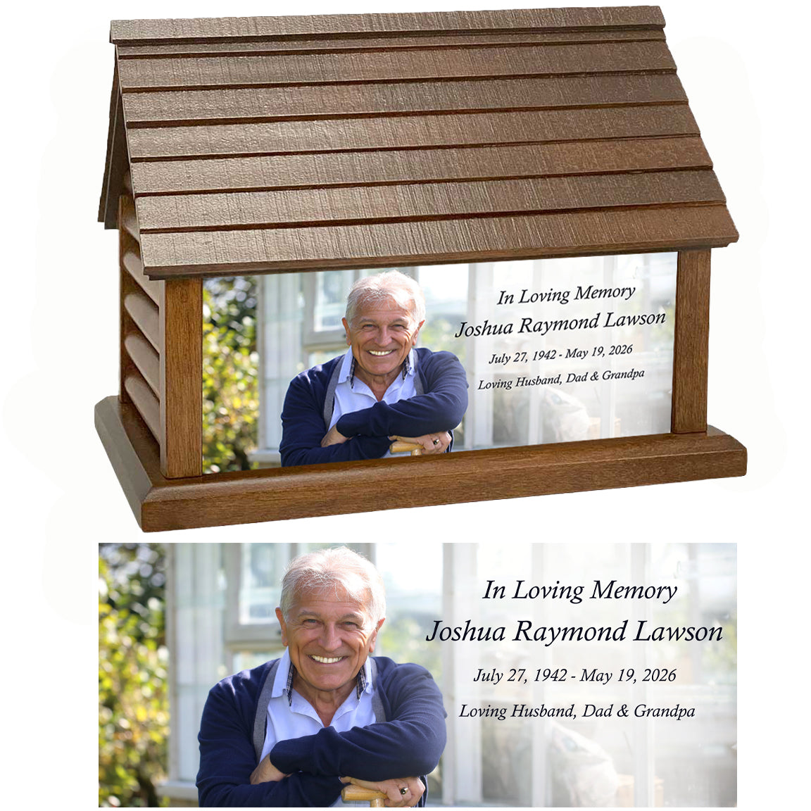 Perfect Memories Photo Log Cabin Adult Cremation Urn - Keep The Memory® Urn 