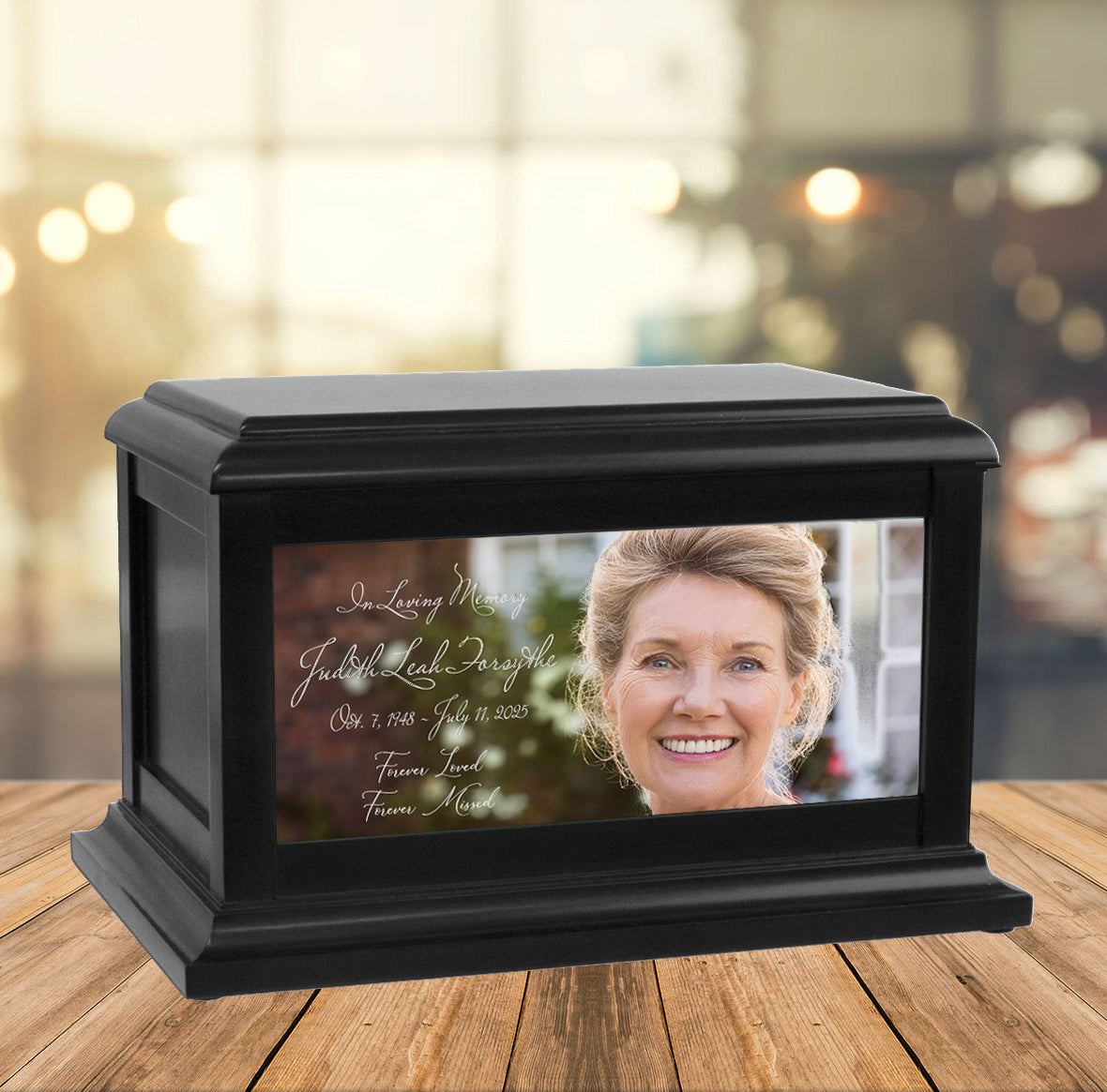 Perfect Memories Photo Wood Adult or Medium Cremation Urn - Keep The Memory® Urn 