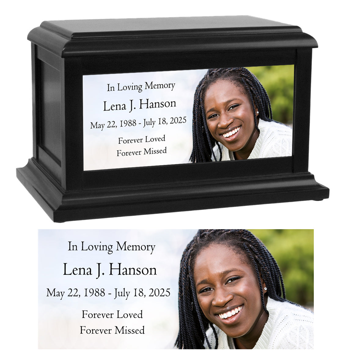 Perfect Memories Photo Wood Adult or Medium Cremation Urn - Keep The Memory® Urn 