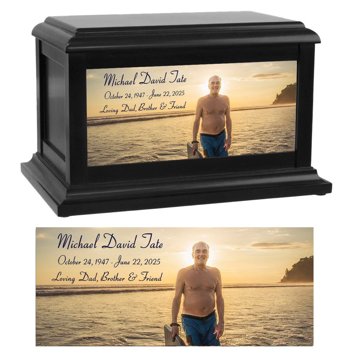 Perfect Memories Photo Wood Adult or Medium Cremation Urn - Keep The Memory® Urn 
