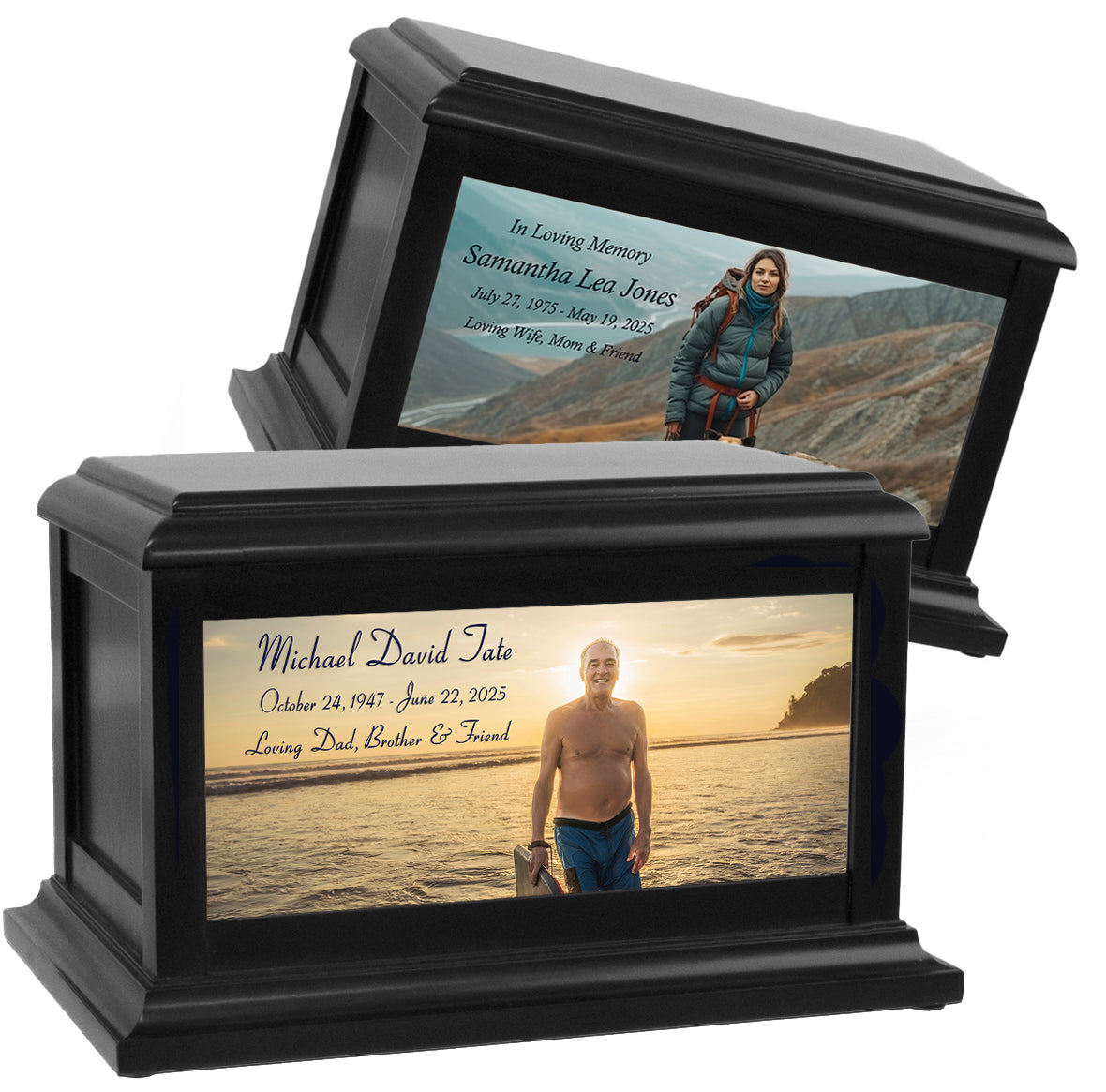 Perfect Memories Photo Wood Adult or Medium Cremation Urn - Keep The Memory® Urn