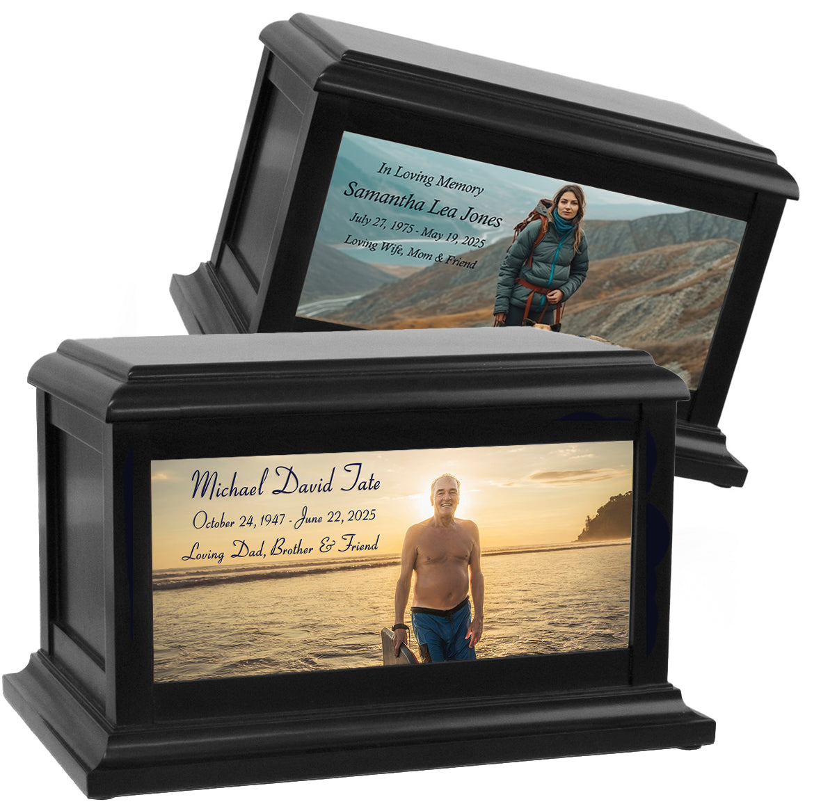 Perfect Memories Photo Wood Adult or Medium Cremation Urn - Keep The Memory® Urn