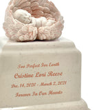Too Perfect For Earth Pink Cultured Marble Baby Urn - Handmade USA Urn 