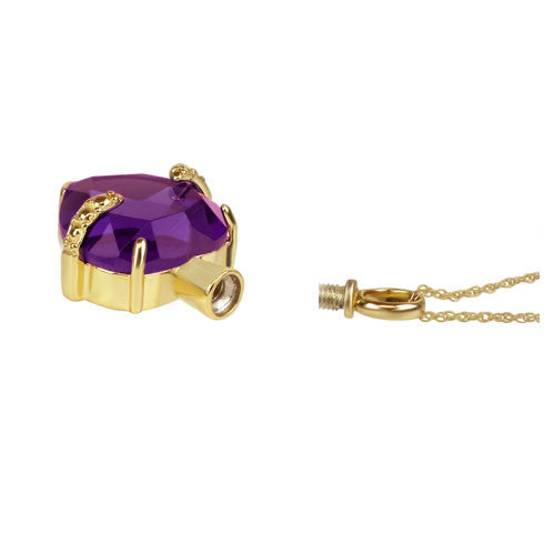 Perfect Purple Crystal Gold Pendant Urn  - Love Charms™ Option 