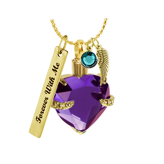 Perfect Purple Crystal Gold Pendant Urn  - Love Charms™ Option 