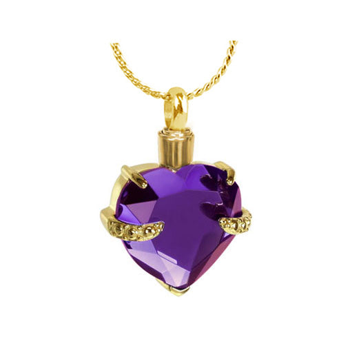 Perfect Purple Crystal Gold Pendant Urn  - Love Charms™ Option 
