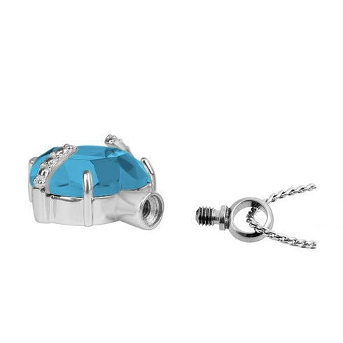 Perfect Baby Blue Crystal Silver Pendant Urn