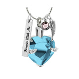 Perfect Baby Blue Crystal Pendant Urn - Love Charm Option