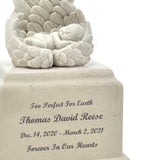 Too Perfect For Earth Cream Cultured Marble Baby Urn - Handmade USA Urn