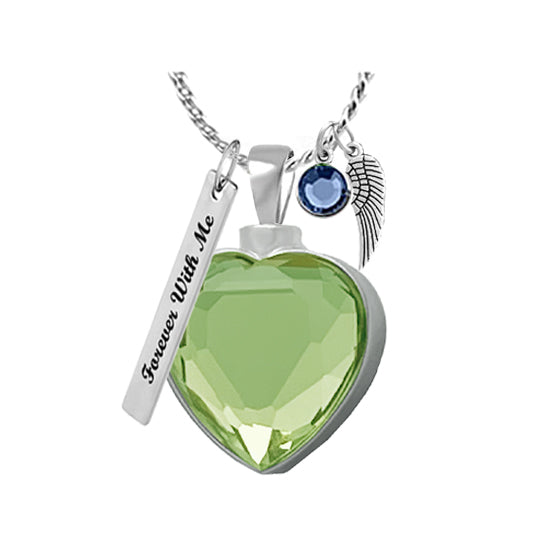 Peridot Heart Jewelry Ash Urn - Love Charms™ Option