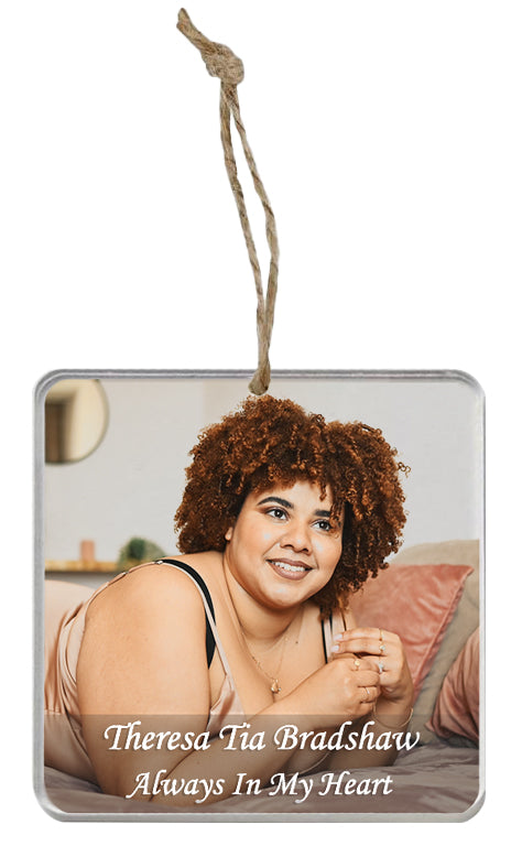 Memorial Photo Ornament - 2 Lines of Personalization