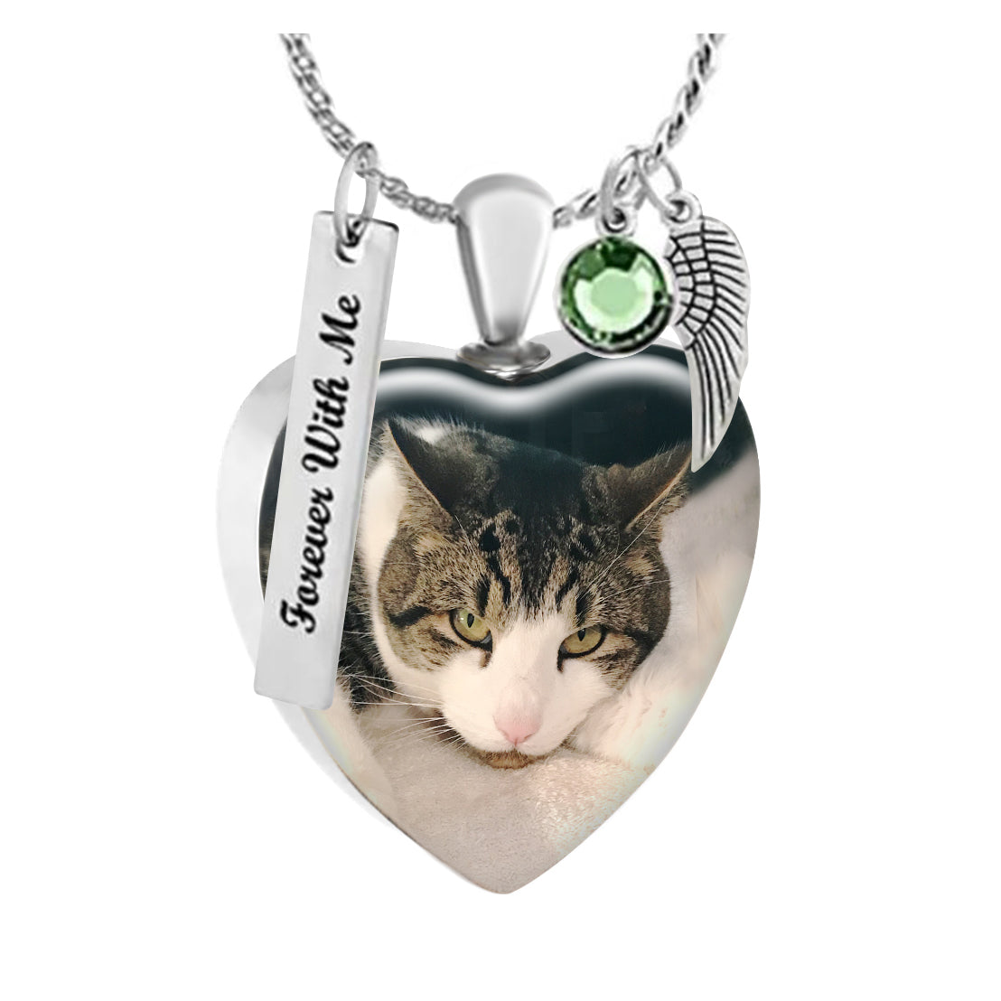 Pet Color Photo Pendant Heart Jewelry Ashes Urn - Love Charms® Option 