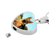 Pet Color Photo Swing Heart Locket Urn - Cat or Dog - Love Charms® Option