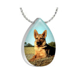 Pet Color Photo Pendant Teardrop Jewelry Urn Pendant - Cat or Dog - Love Charms® Option