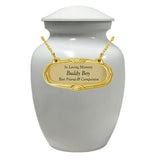 Pet Gold Medallion Urn Name Plate - Dog or Cat