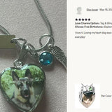 Pet Color Photo Swing Heart Locket Urn - Cat or Dog - Love Charms® Option