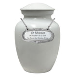 Pet Pewter Medallion Urn Name Plate - Dog or Cat