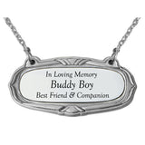 Pet Pewter Medallion Urn Name Plate - Dog or Cat
