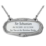 Pet Pewter Medallion Urn Name Plate - Dog or Cat
