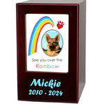 Paw Rainbow Pet Urn - Dogs or Cats Wood Urn