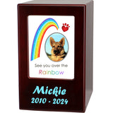 Paw Rainbow Pet Urn - Dogs or Cats Wood Urn