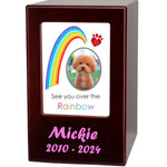 Paw Rainbow Pet Urn - Dogs or Cats Wood Urn