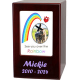 Paw Rainbow Pet Urn - Dogs or Cats Wood Urn