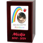 Paw Rainbow Pet Urn - Dogs or Cats Wood Urn