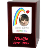 Paw Rainbow Pet Urn - Dogs or Cats Wood Urn