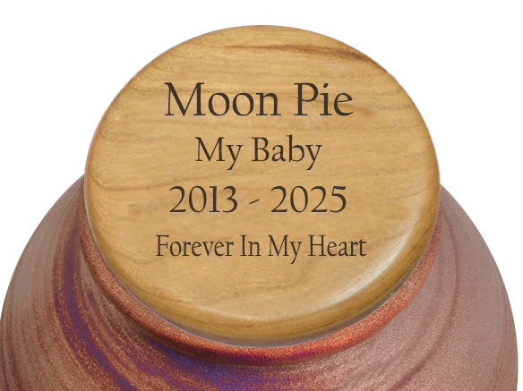 Sleeping Cat On The Moon Raku Urn - Hand Made Pet Urn
