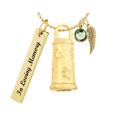 Doggy Gold Hydrant Jewelry Ash Urn - Love Charms® Option