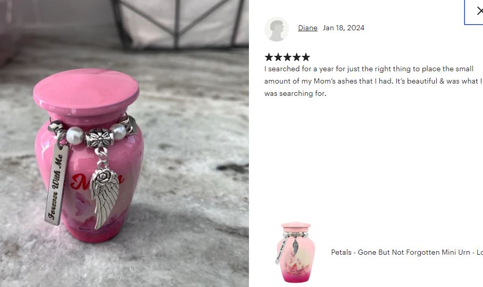 Petals Gone But Not Forgotten Mini Urn - Love Charms® Option
