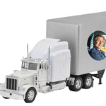 Trailer Cremation Urn & Peterbilt 379 White Truck Décor